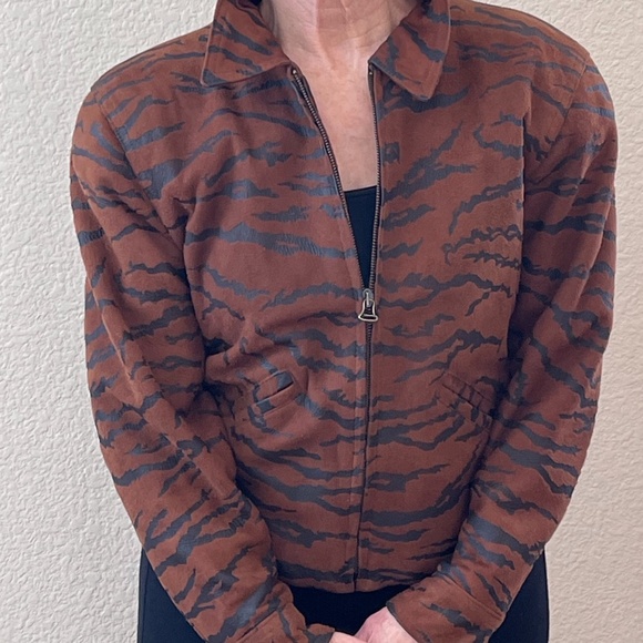 Leather Animal Print Jacket